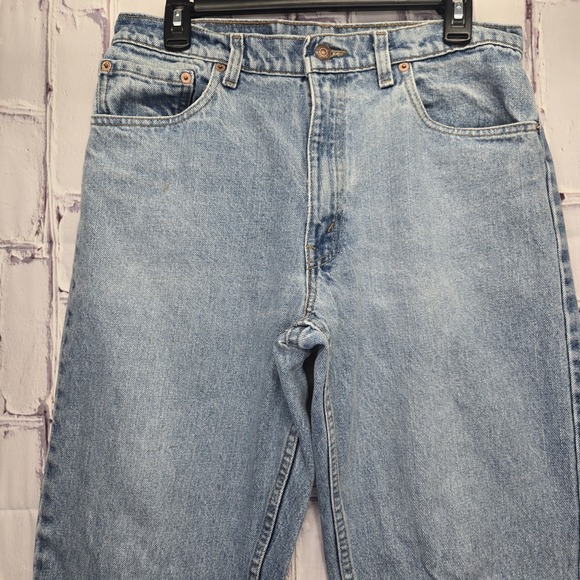 VTG 90s Levi's 550 Relaxed Tapered‎ Jeans Mens Sz 34x32 Faded Grunge Stained USA - Picture 2 of 16
